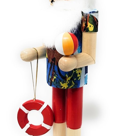 Surfing Santa Beach Wood 15" Nutcracker - Picture 3 of 3